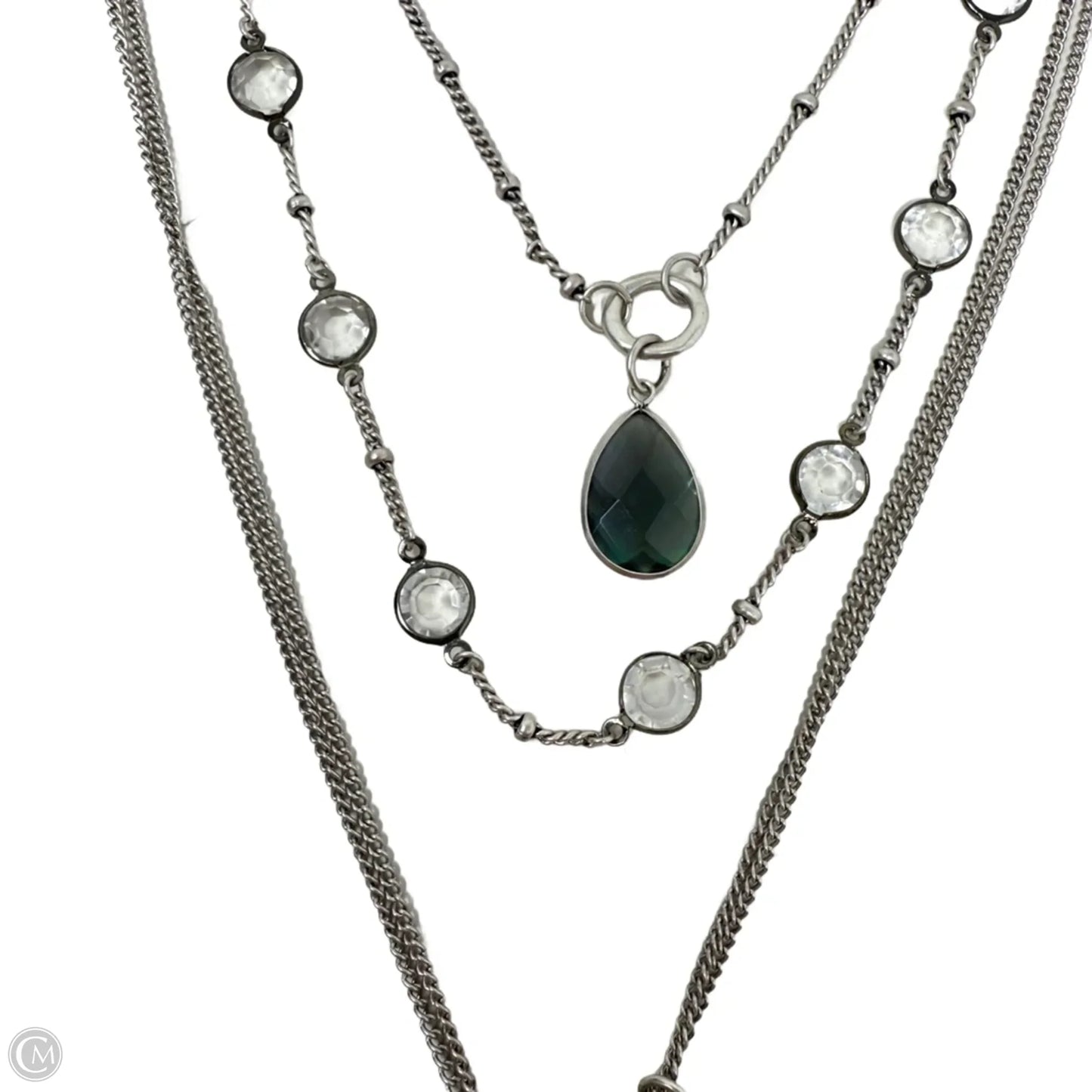 Triple Layer Crystal, Medallion & Tassel Pendant Necklace By Chico’s