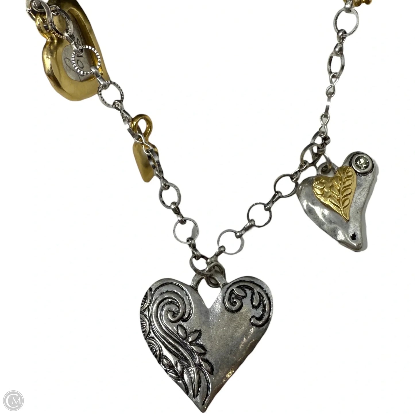 Mixed Metal Multi Heart Charm Long Necklace By Chico’s
