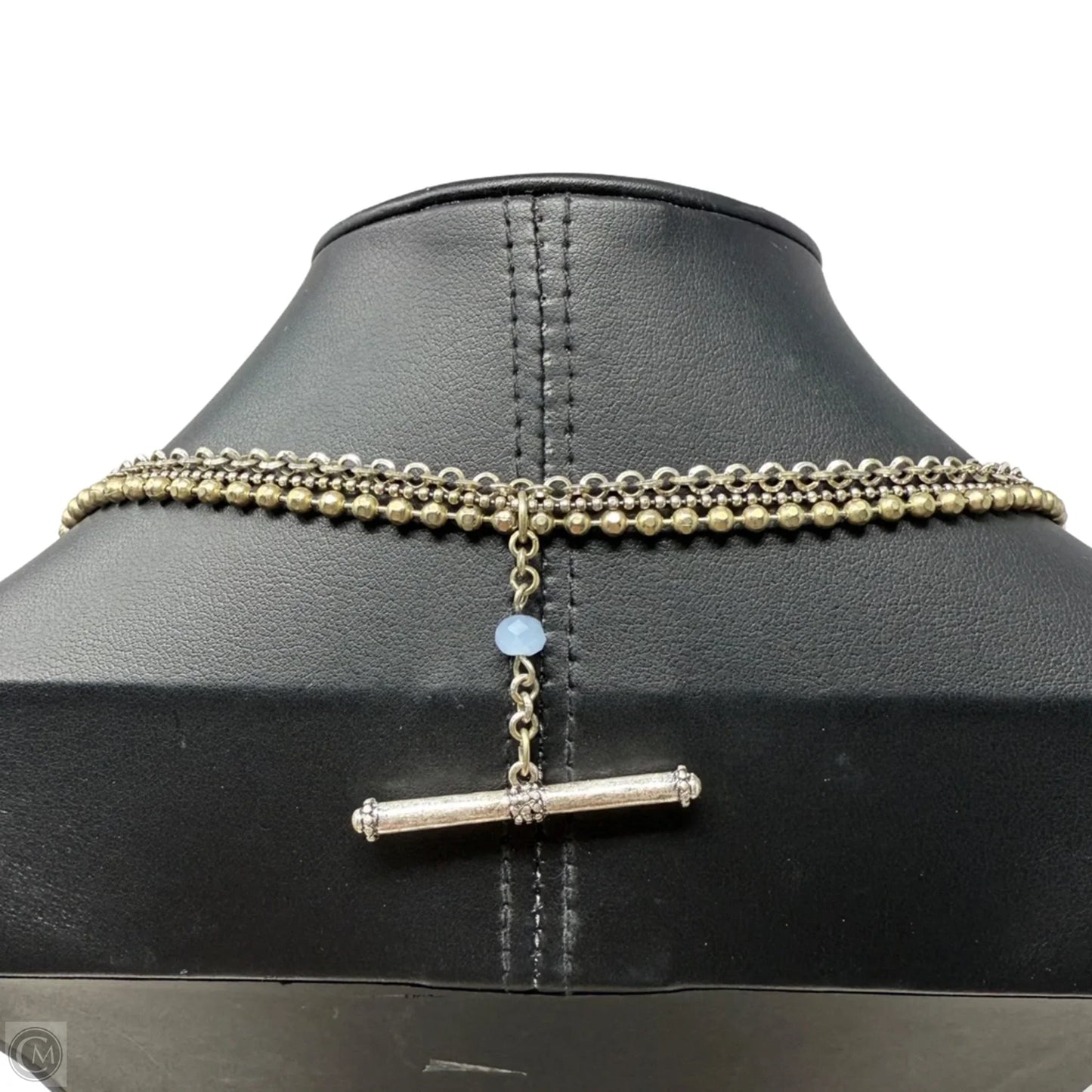 Double Strand Two-Tone Metal Feather & Wolf Tooth Multi Pendant Necklace