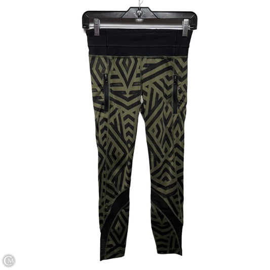 Athletic Leggings By Lululemon In Black & Green, Size: 4
