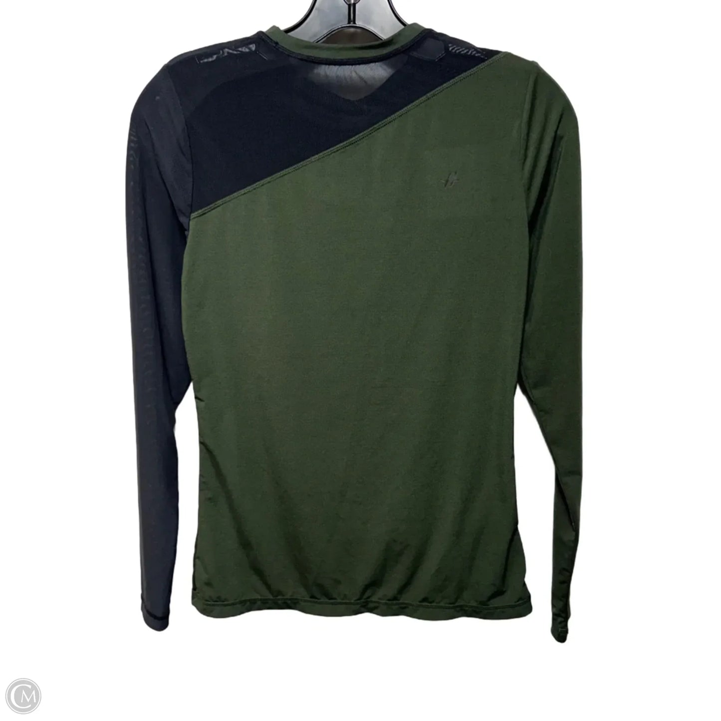 Athletic Top Long Sleeve Collar By forme power In Green, Size: S