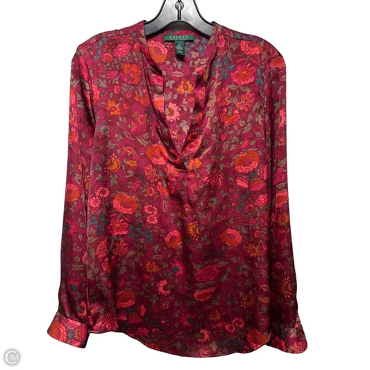 Top Long Sleeve By Lauren By Ralph Lauren In Floral Print, Size: M