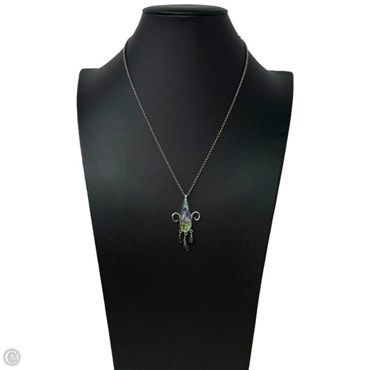 Fleur-de-lis Pressed Flower Pendant Necklace By Shar Dixon