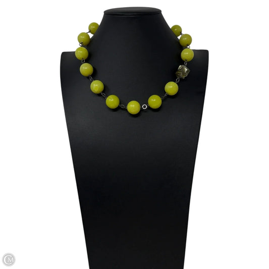 Chunky Serpentine Stone & Pyrite Beaded Collar Necklace
