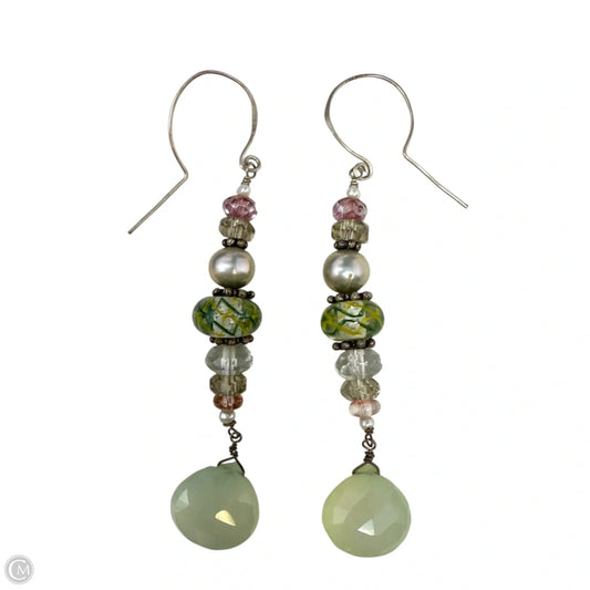 Multicolored Gemstone & Glass Bead Accent Dangle Earrings