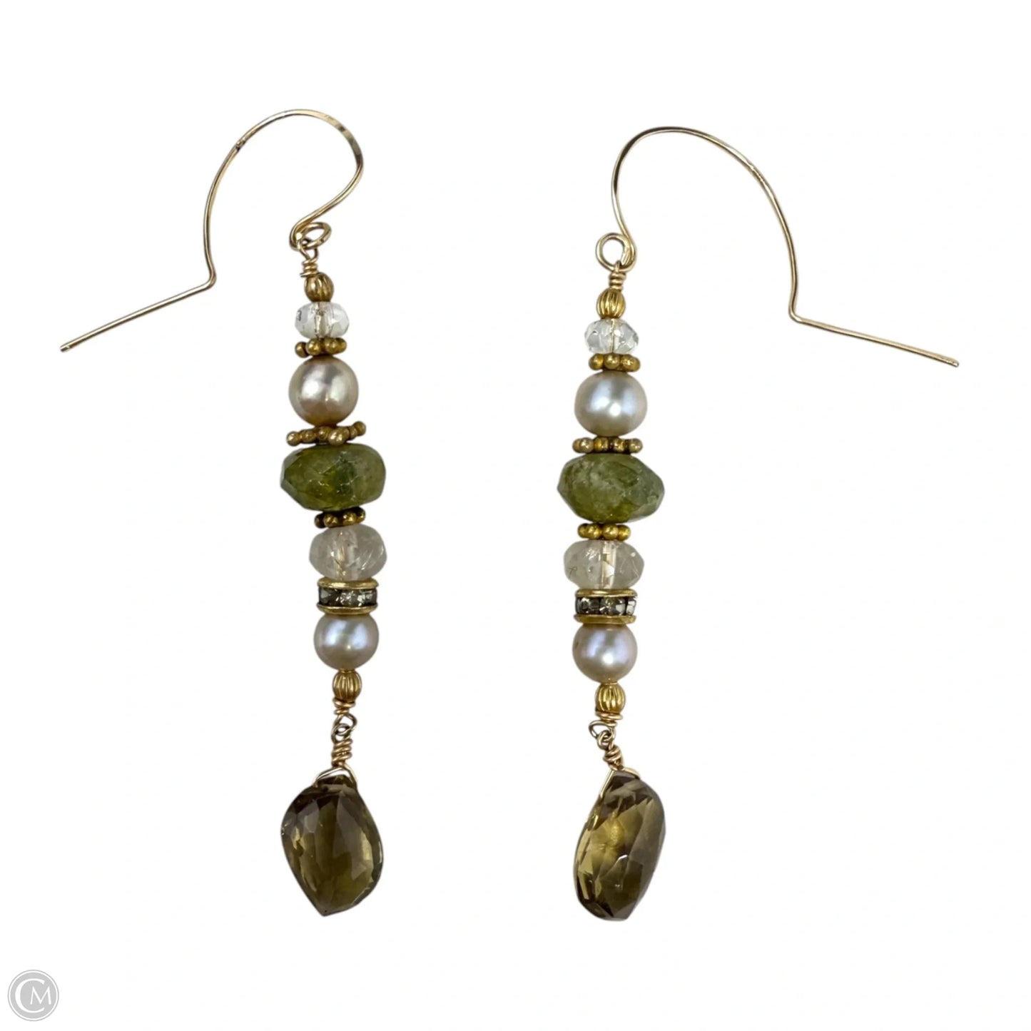 Multicolored Gemstone & Glass Bead Accent Dangle Earrings