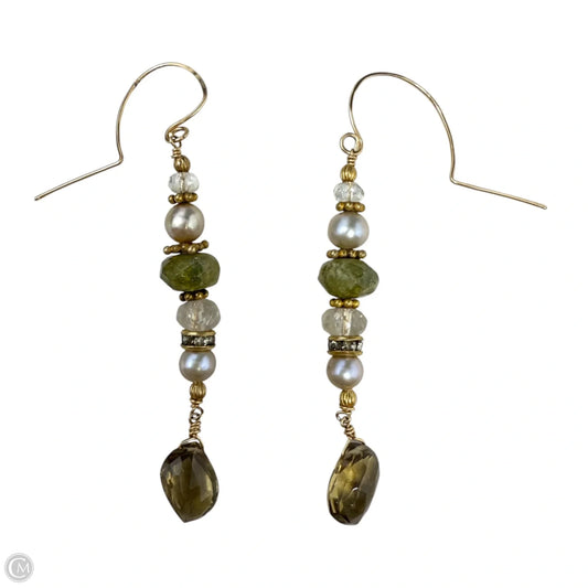 Multicolored Gemstone & Glass Bead Accent Dangle Earrings