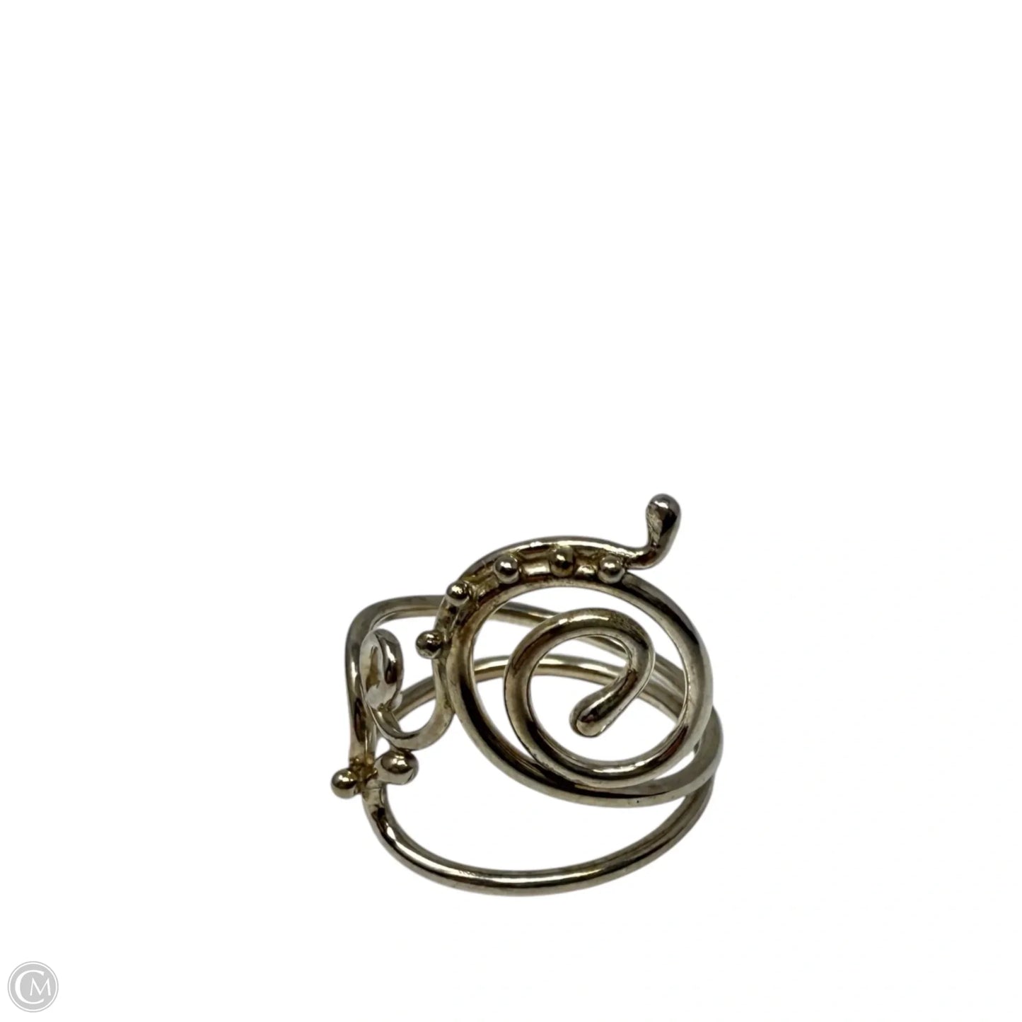 Silver Tone Wire Work Snail Ring, Size: 7