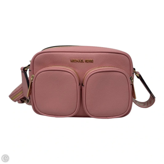 Jet Set Pebbled Leather Pocket Crossbody Bag with Coin Purse & AirPods Case In Pink Designer By Michael Kors, Size: Medium