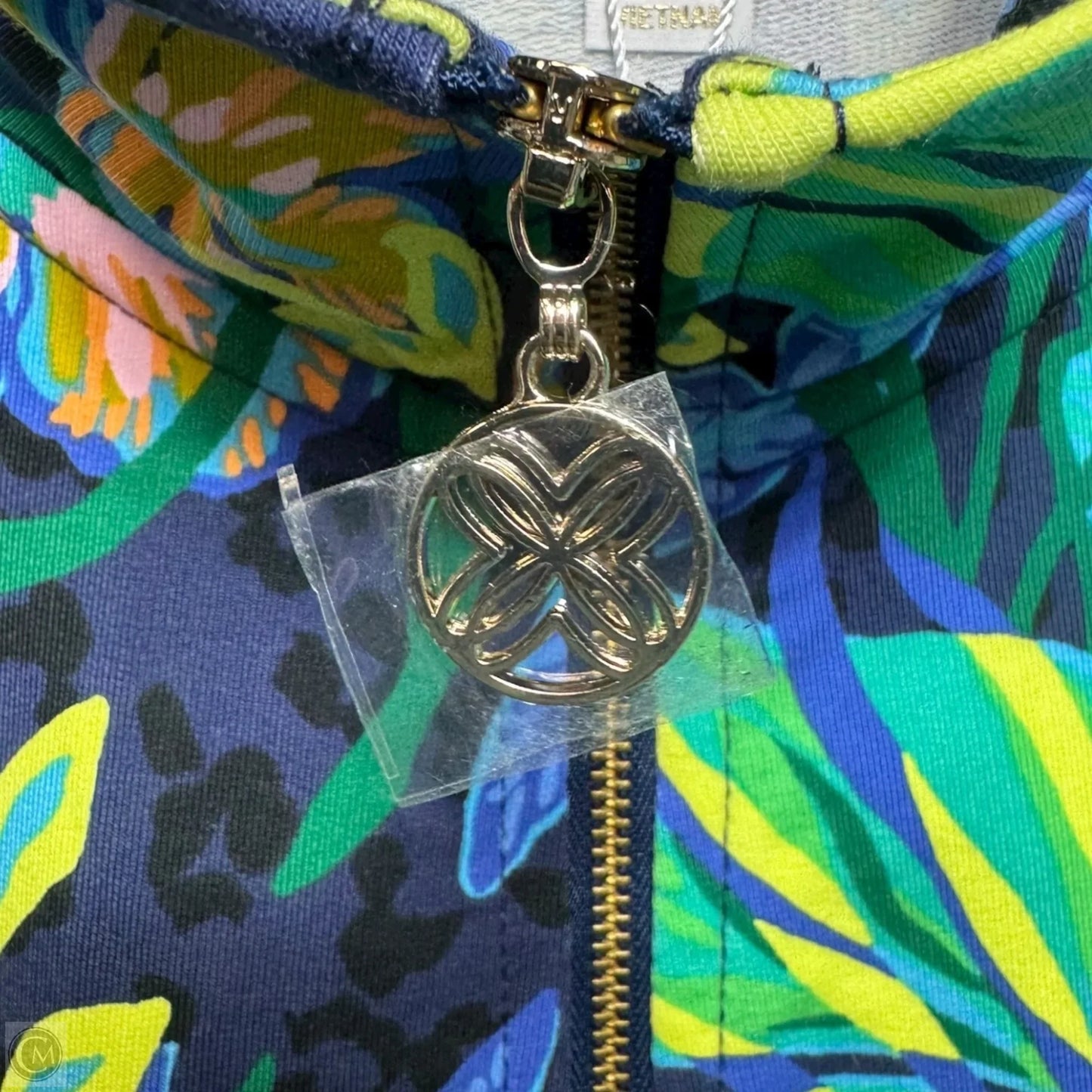 Leona UPF 50+ Zip Up Jacket Designer By Lilly Pulitzer In Tropical Print, Size: Xl