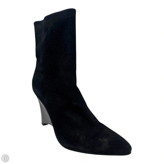 Boots Designer By Stuart Weitzman In Black & Silver, Size: 9.5