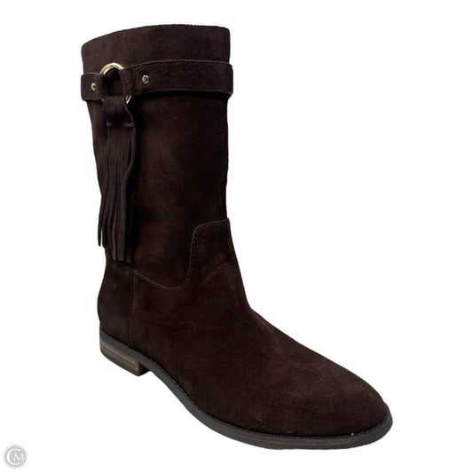 Rhea Suede Fringe Boot Designer By Michael Kors In Brown, Size: 10