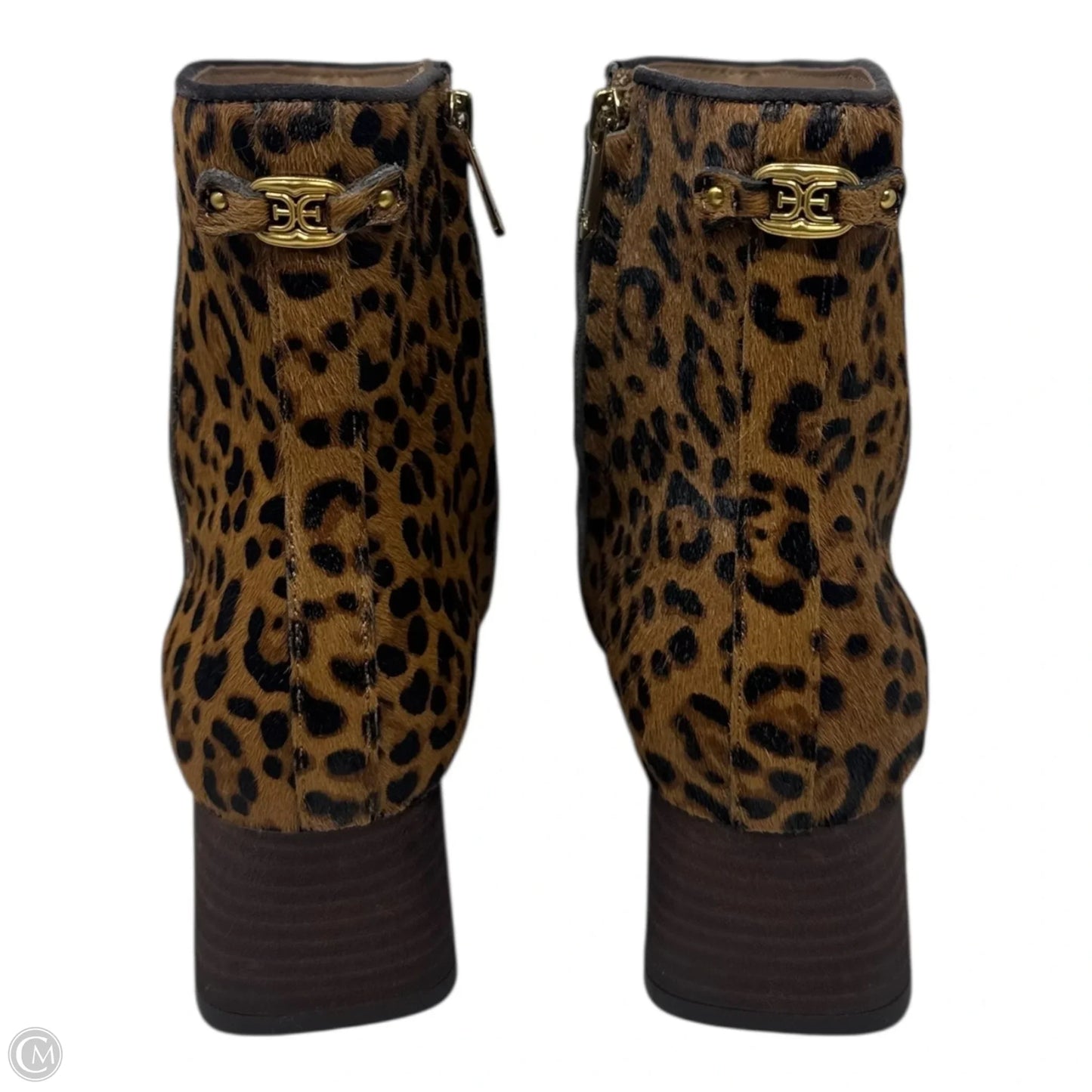 Paige Calfhair Boots Ankle Heels By Sam Edelman In Animal Print, Size: 7