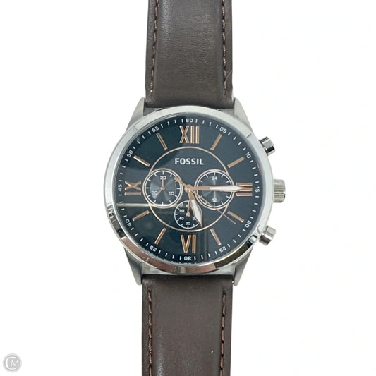Grant Chronograph FS4813 Leather Strap Watch with Black Dial By Fossil