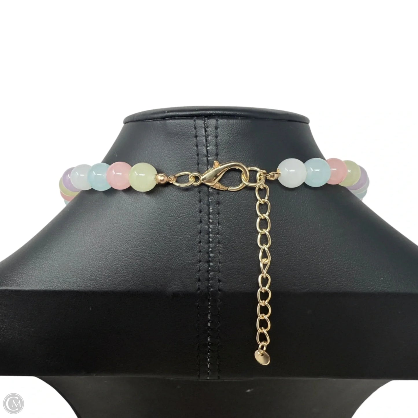 Multicolor Pastel Beaded Mother of Pearl Flower Pendant Statement Necklace