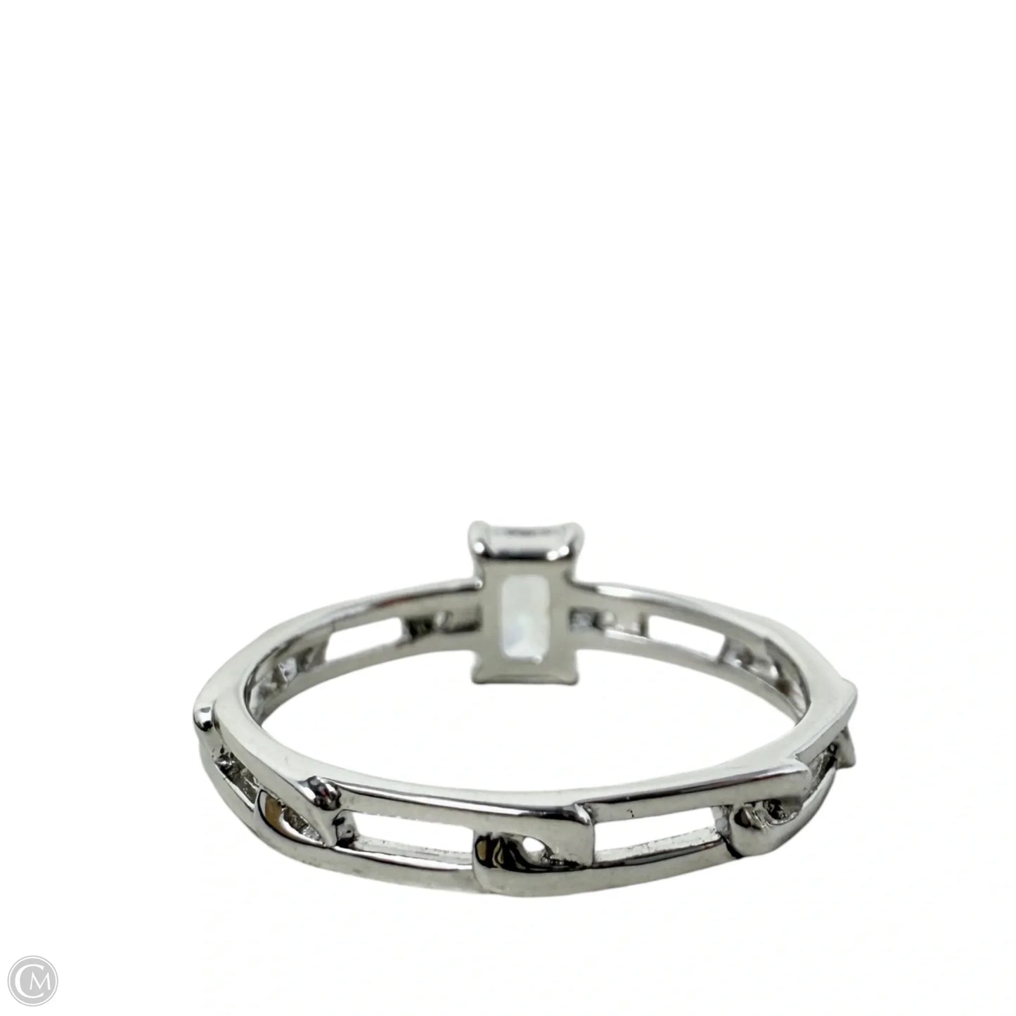 Sterling Silver Radiant Cut Cubic Zirconia Ring By Milor Italy, Size: 7