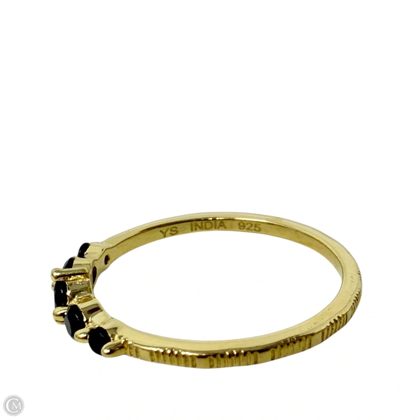 Gold Over Sterling Silver Five Stone Black Onyx Band Ring, Size: 7