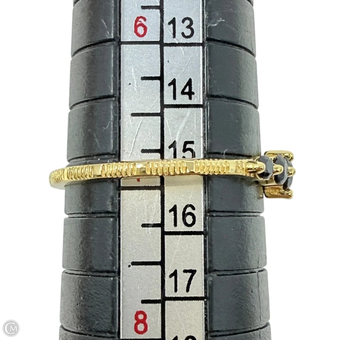 Gold Over Sterling Silver Five Stone Black Onyx Band Ring, Size: 7