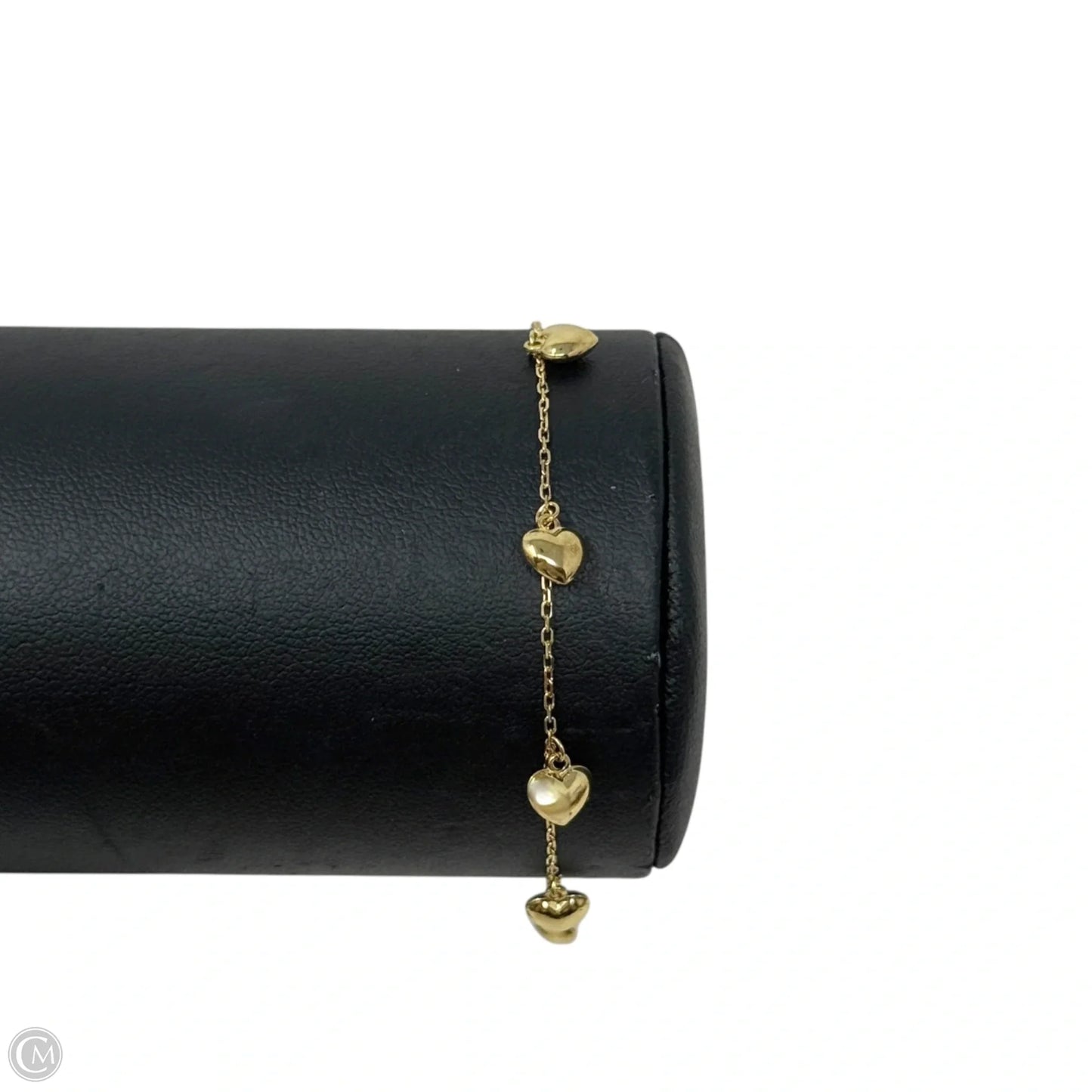 Gold Over Sterling Tiny Puffy Heart Charm Bracelet