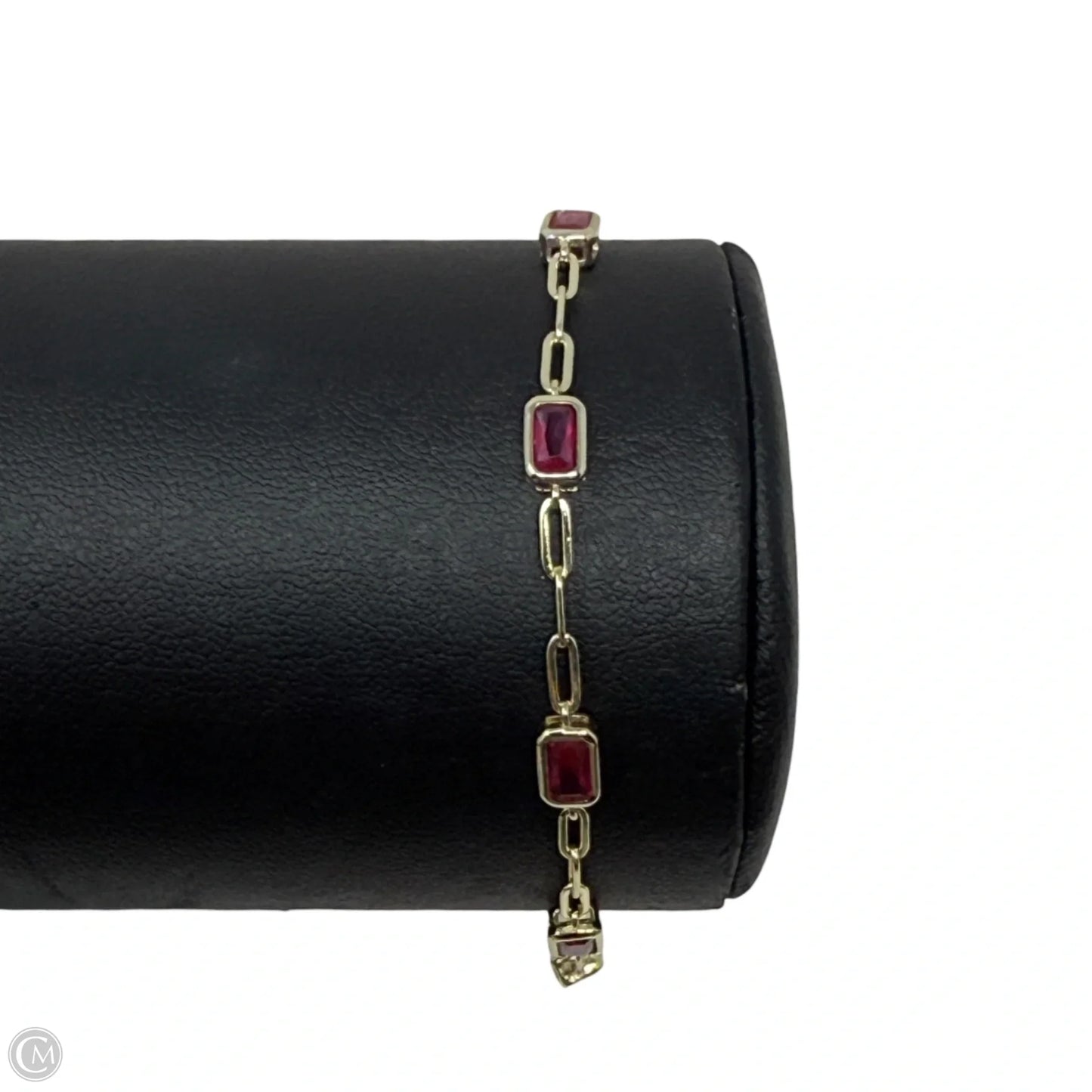 Gold Over Sterling Silver Ruby CZ Tennis Bracelet