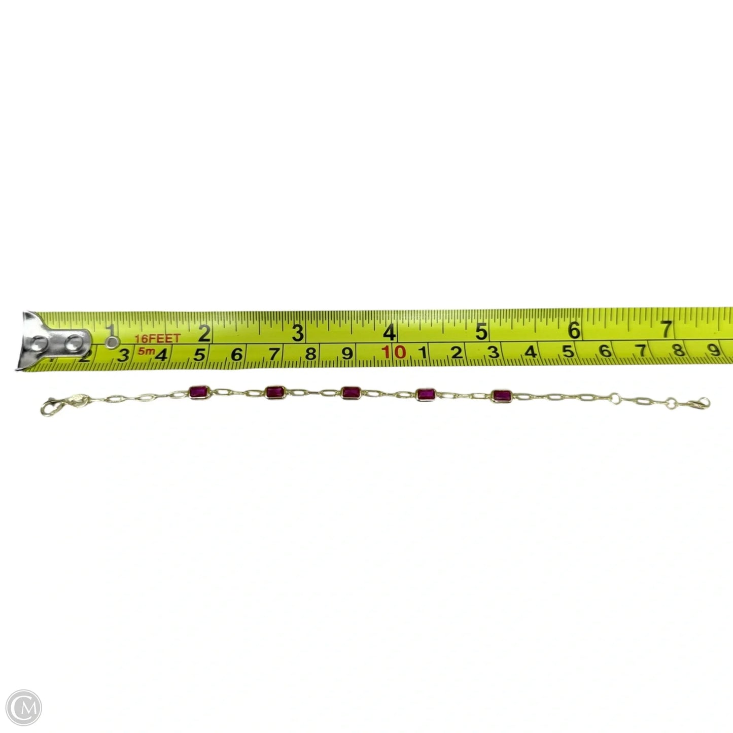 Gold Over Sterling Silver Ruby CZ Tennis Bracelet