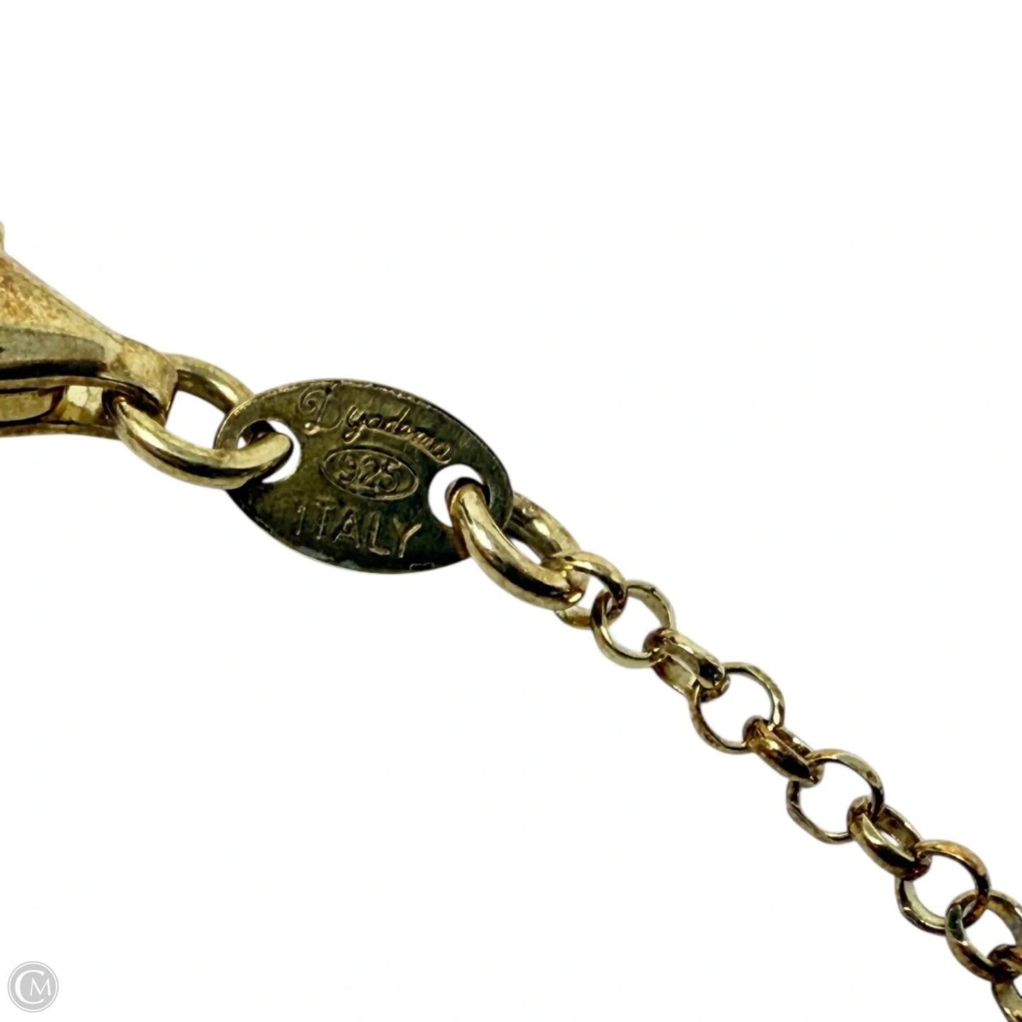 Italian Gold Over Sterling Silver Faceted Onyx Clover Station Bracelet By Dyadema Italy