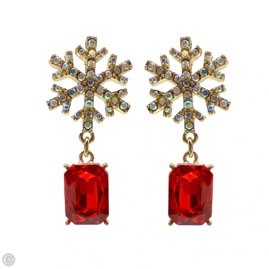 Iridescent Crystal Snowflake Dangle Earrings By Betsey Johnson