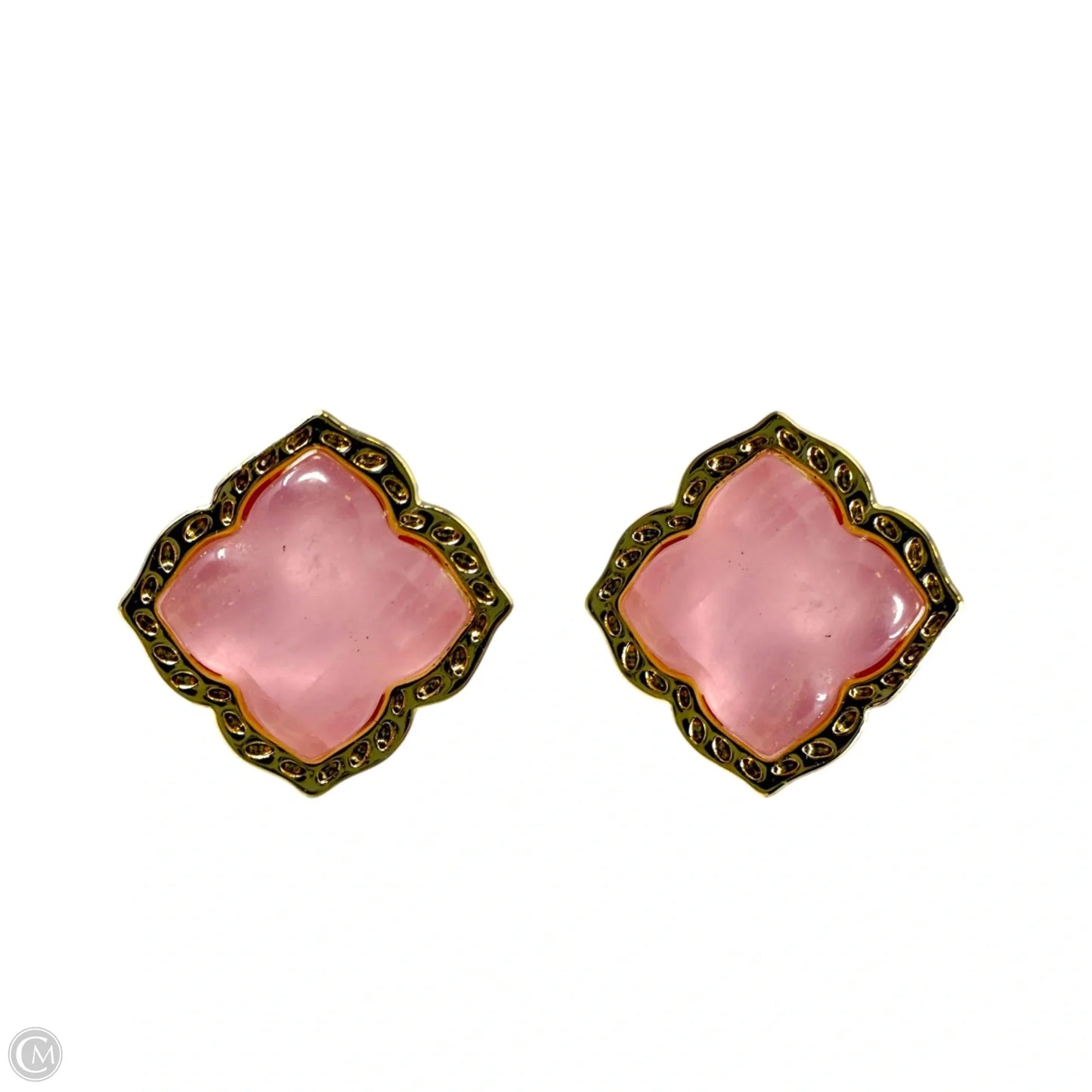 Mallory Gold Rose Quartz Stud Earrings By Kendra Scott