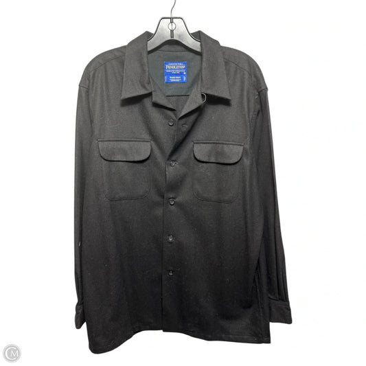 Wool Board Shirt Long Sleeve By Pendleton In Black, Size: M