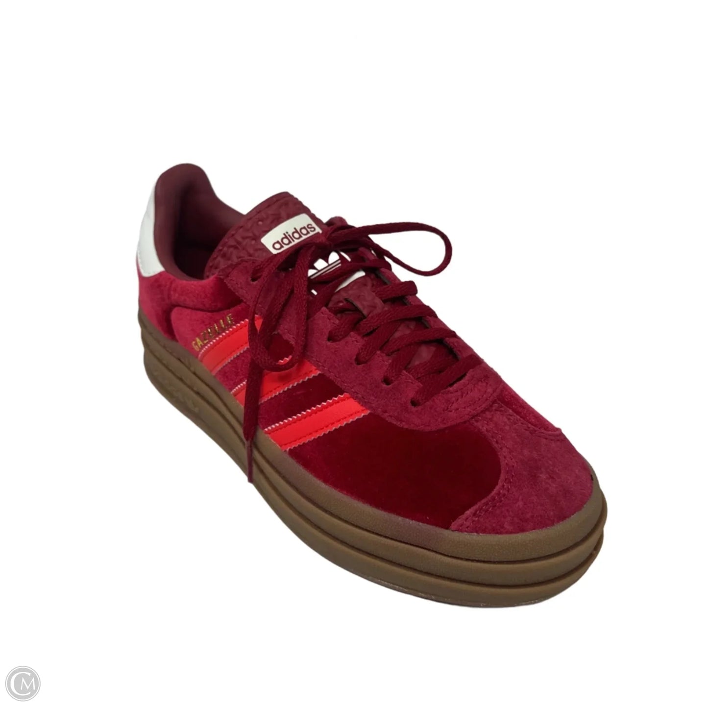 Gazelle Bold Velvet Platform Shoes Sneakers By Adidas In Red, Size: 7.5