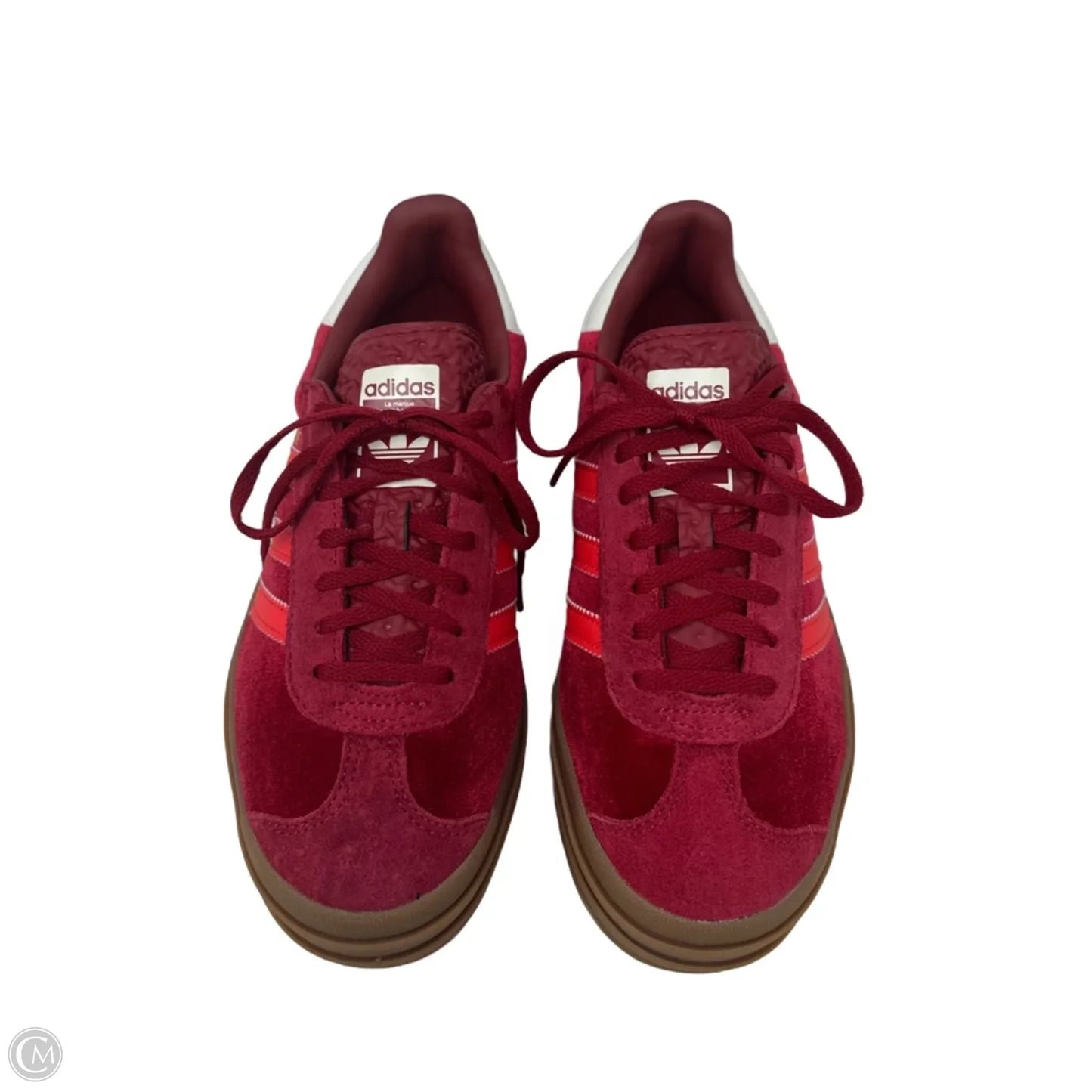 Gazelle Bold Velvet Platform Shoes Sneakers By Adidas In Red, Size: 7.5