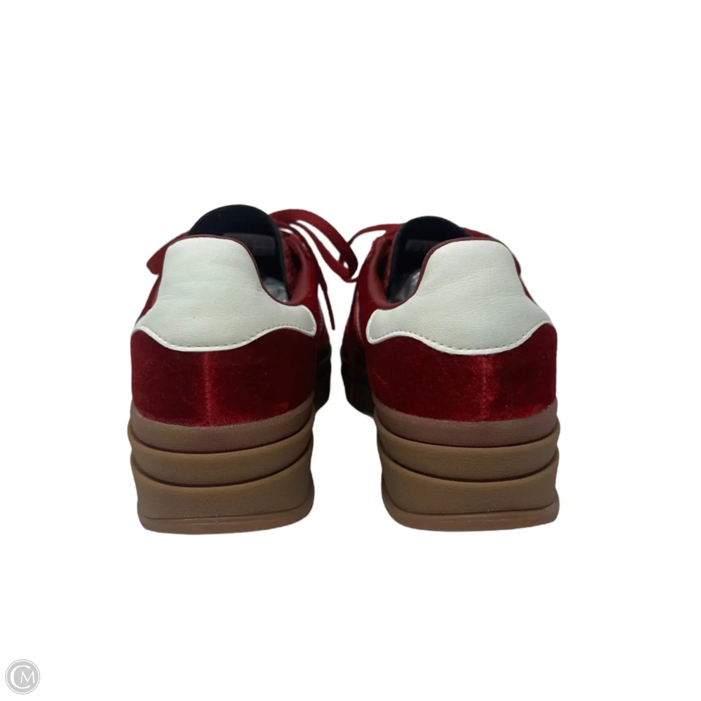 Gazelle Bold Velvet Platform Shoes Sneakers By Adidas In Red, Size: 7.5