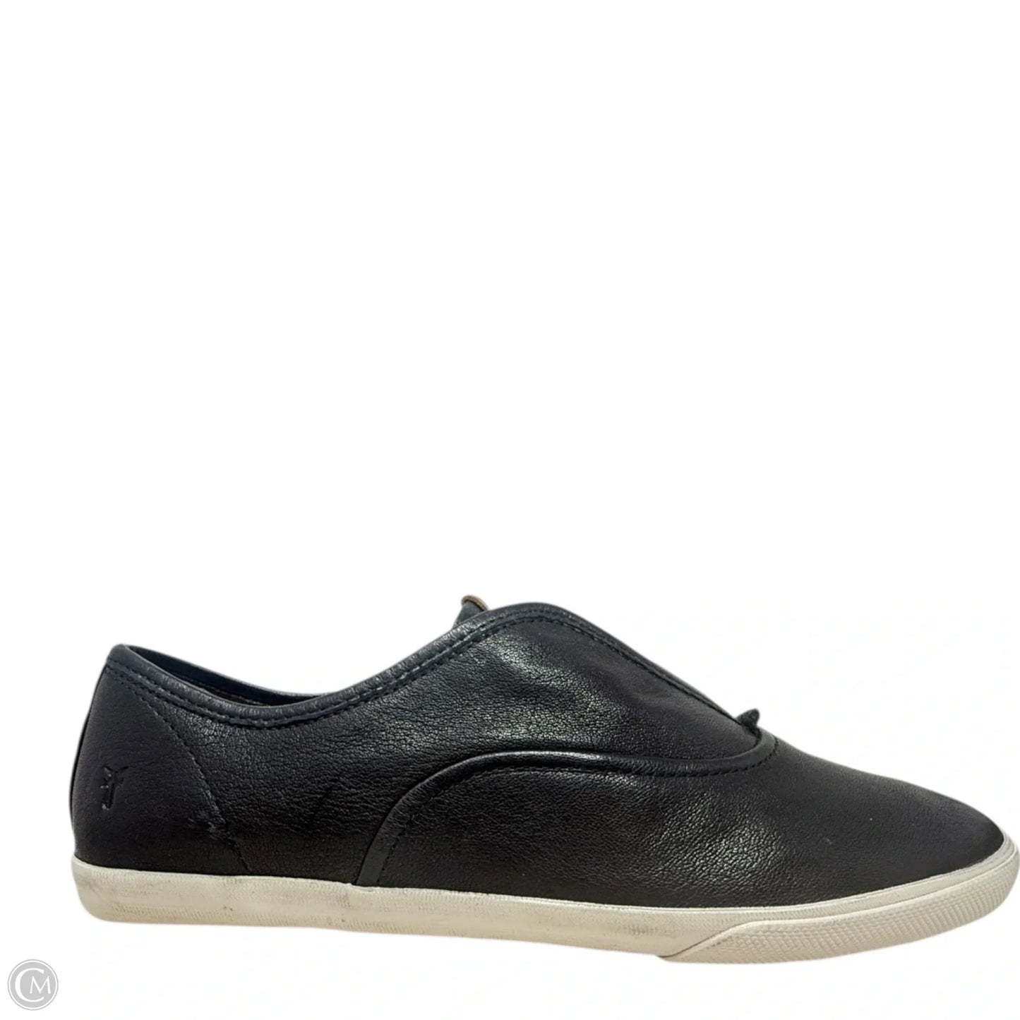 Maya Slip-On Leather Sneakers Designer By Frye In Black, Size: 11