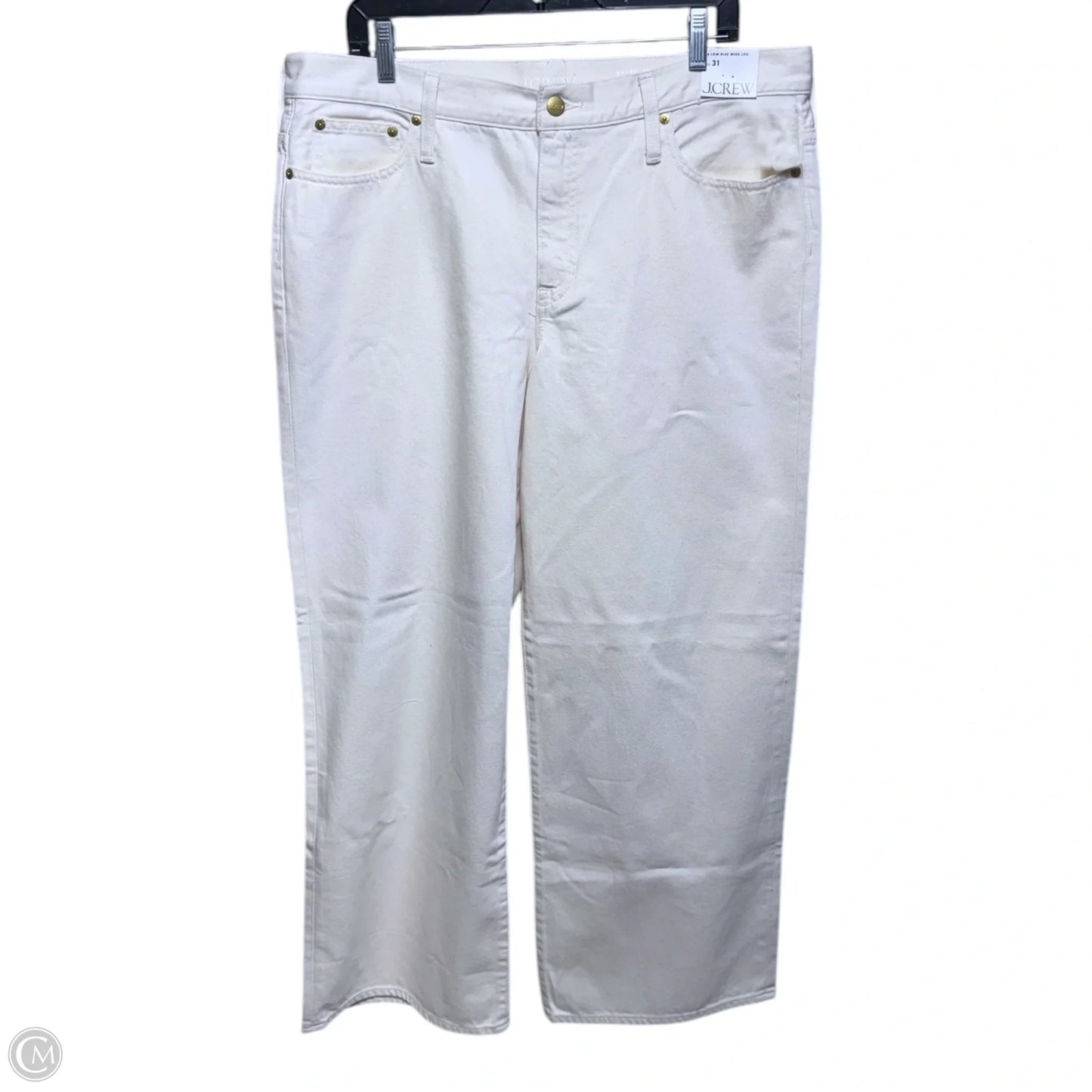 ‘84 Low Rise Wide Leg Jeans By J. Crew In Cream, Size: 12/31