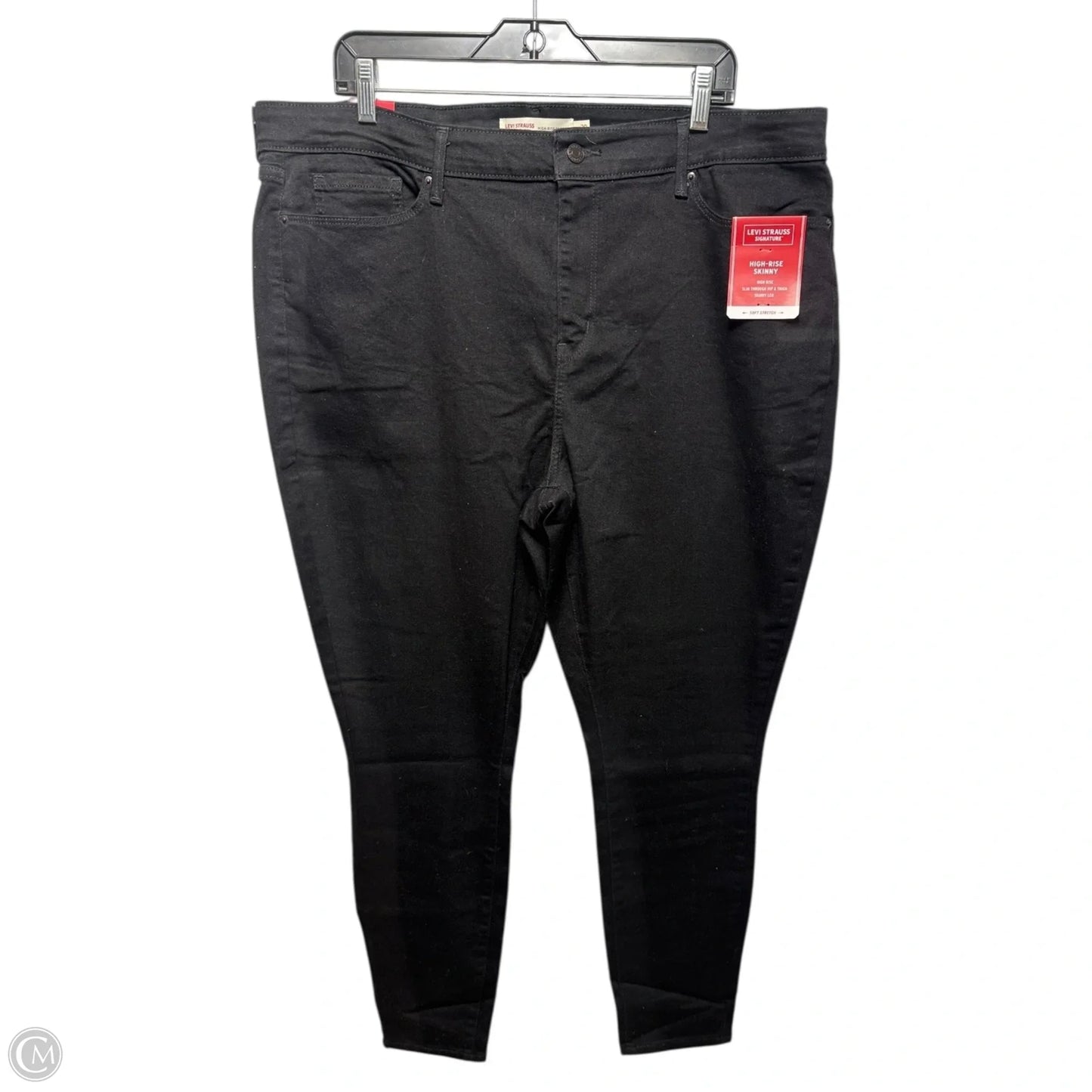 High Rise Skinny Jeans By Levis In Black, Size: 20