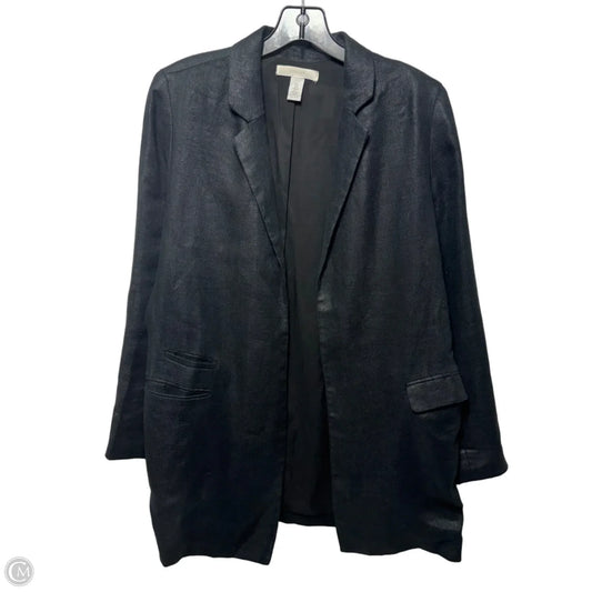 Linen Long Blazer By Chicos In Black, Size: 4