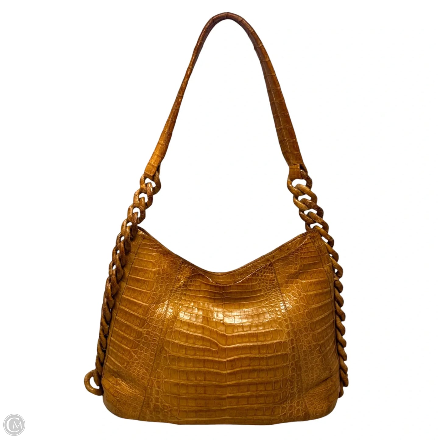 Crocodile Chain Link Hobo Handbag Designer By Nancy Gonzalez, Size: Medium