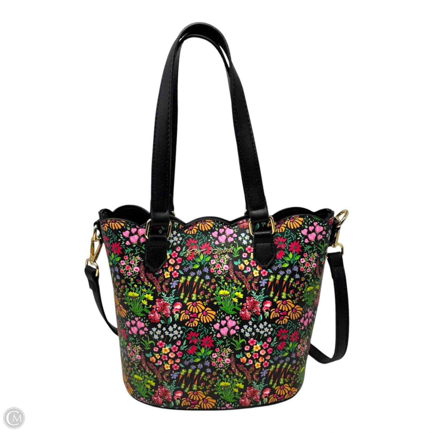 XO Bloom Floral Garden Bucket Bag By Betsey Johnson, Size: Small