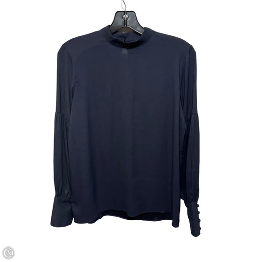 Blouse Long Sleeve By Ann Taylor In Navy, Size: Xs