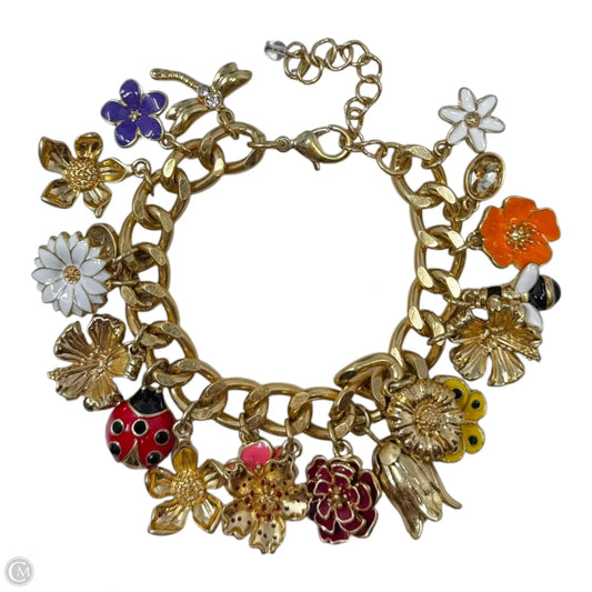 Gold Tone Charm Chain Bracelet