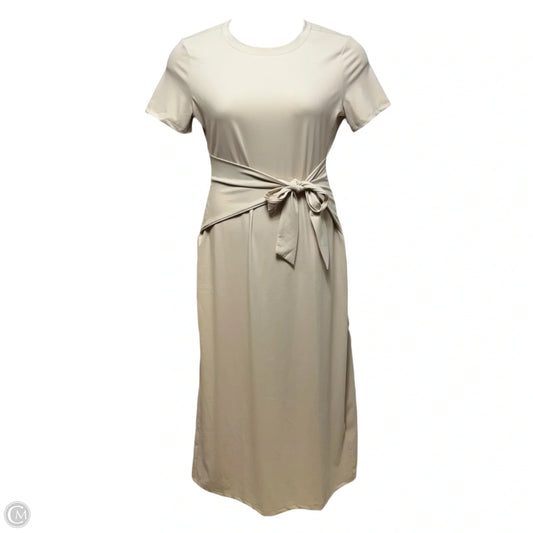 Belted Dress Casual Midi By Merokeety In Beige, Size: M