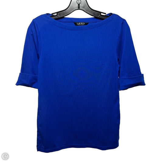 Top Short Sleeve Basic By Lauren By Ralph Lauren In Blue, Size: M