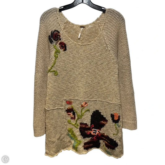 Floral Sweater By Free People In Tan, Size: S