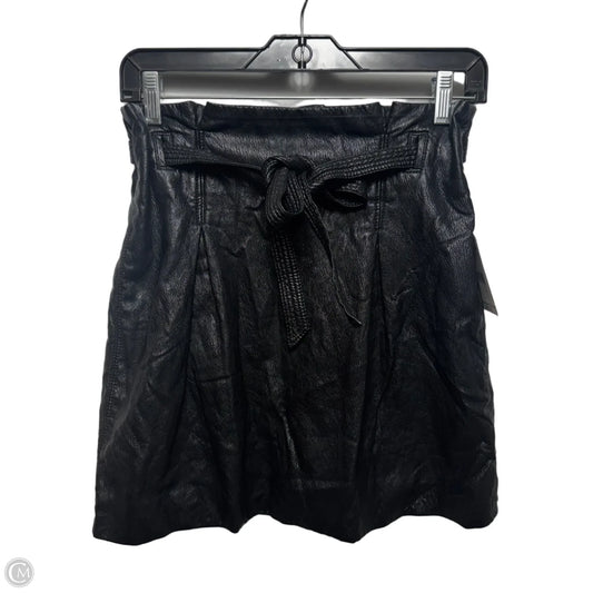 Belted Faux Leather Skirt Mini & Short By Free People In Black, Size: 6