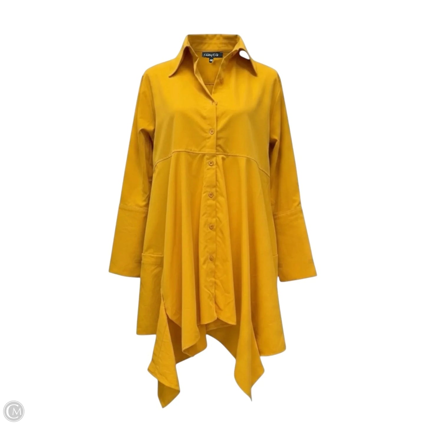Asymmetrical Shirt Dress By CQbyCQ In Yellow, Size: S/M