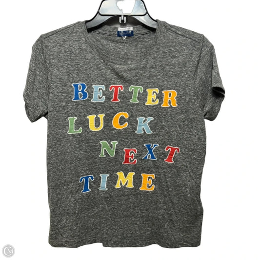 “Better Luck Next Time” Top Short Sleeve By Mother In Grey, Size: Xs