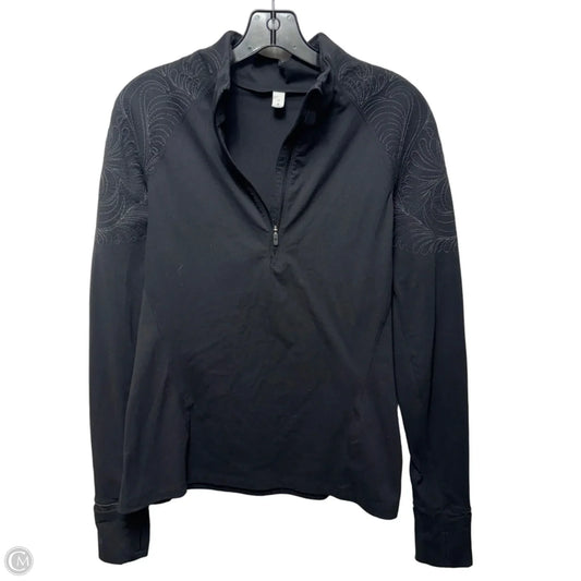 Athletic Top Long Sleeve Collar By Lululemon In Black, Size: 10