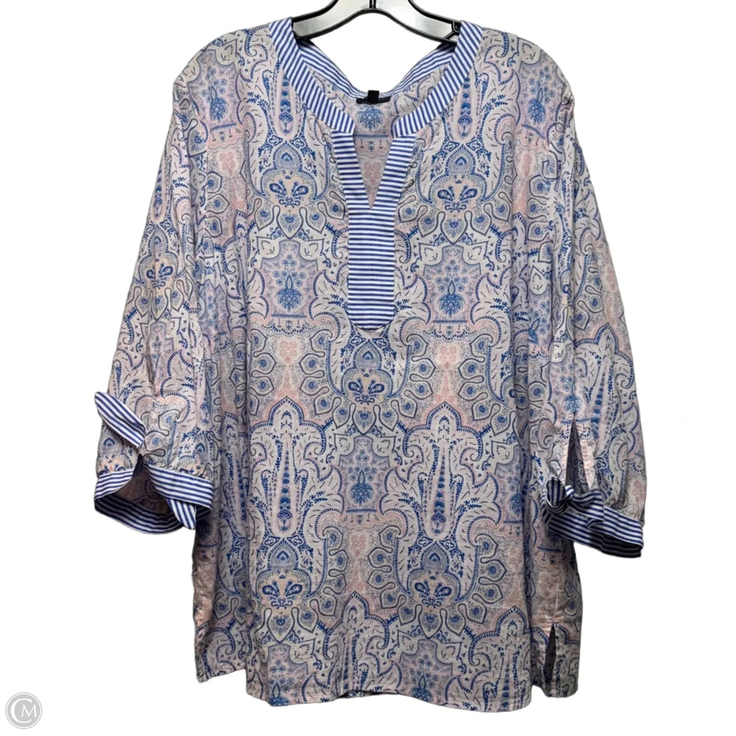Top 3/4 Sleeve By Talbots In Paisley Print, Size: 3x