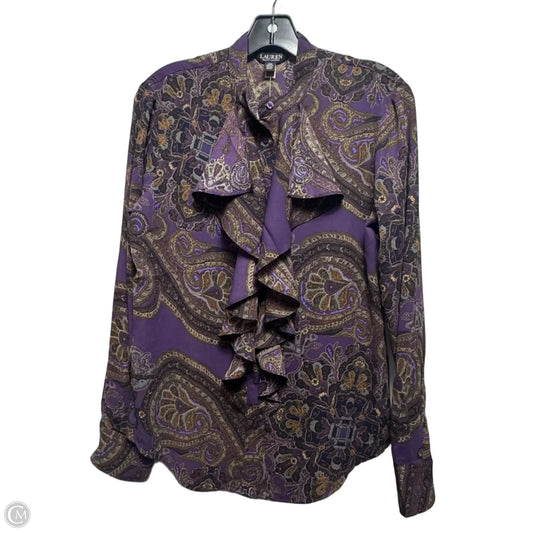 Top Long Sleeve By Lauren By Ralph Lauren In Paisley Print, Size: 2