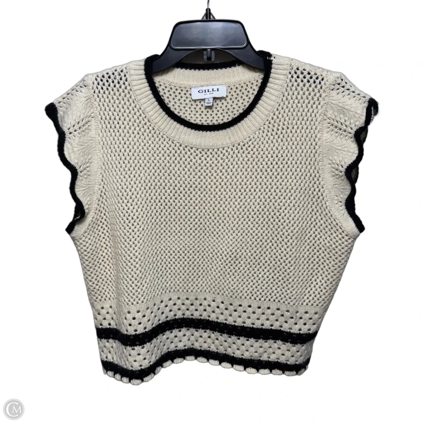 Vest Sweater By Gilli In Cream, Size: L